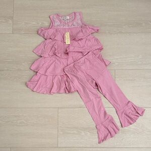 3/$10 Adorable Pink Ruffled Kids Leggings